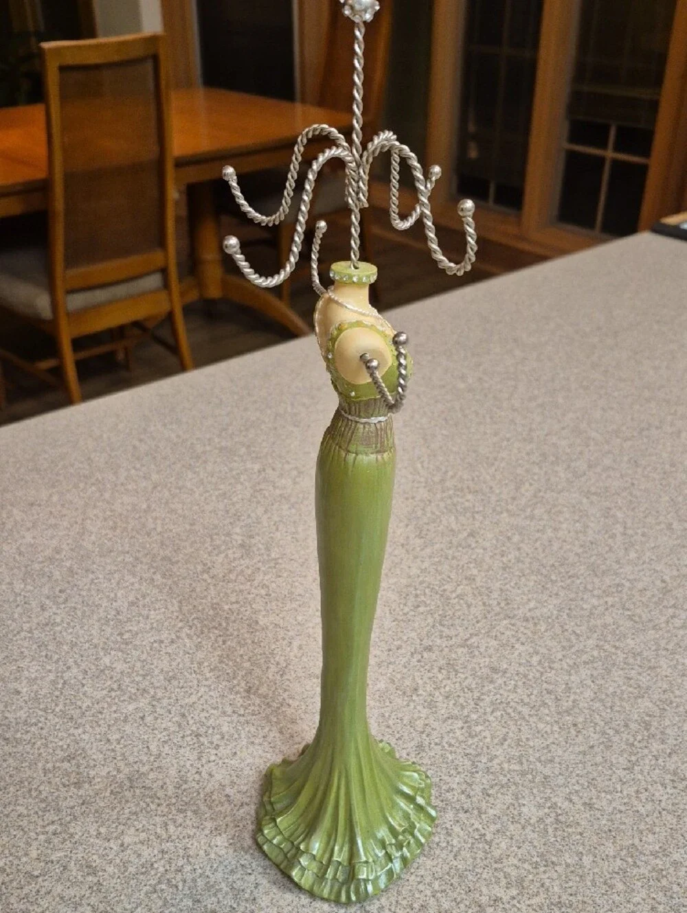 Elegant Green Dress Jewelry Stand Organizer